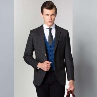 法派 秋季男士西服商务职业男装正装修身西服B2A21531M8