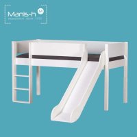 丹麦进口Manis-h 曼尼希家具 实木游戏床 高低床 儿童床 半高床 学习床 欧式原装