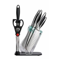 张小泉不锈钢厨房刀具套装 N5493七件套砍骨切片厨刀