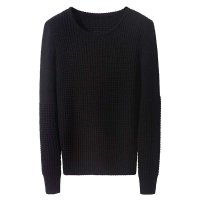 皇英格男式修身圆领针织衫WG050黑色