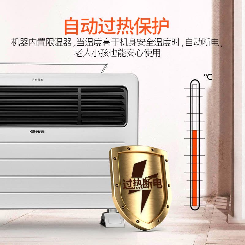 先锋 (Singfun) 欧式快热炉 DOK-K2 一开就热 浴居两用 智能恒温 暖风机 家用浴室防水图片