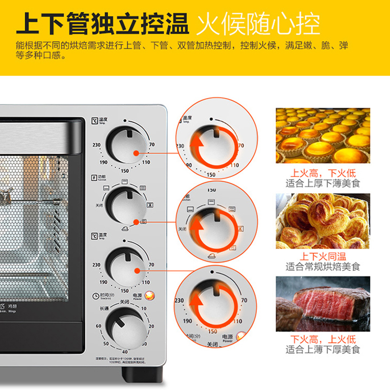 美的(Midea) 电烤箱 T3-L324B 内置炉灯 旋转烤叉 上下独立控温 电烤箱高清大图