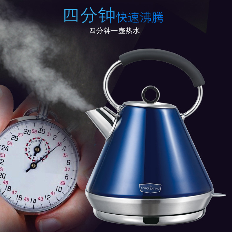 拓璞创造(TOPCREATING) DK265S 银色电水壶不锈钢材质 304全不锈钢电热水壶 1.5L容量