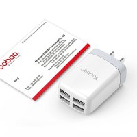 羽博 YB-703电源适配器/座充头 4USB 苹果安卓iPad充电器 5V/2A白色 