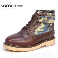 西瑞秋冬新品迷彩工 装鞋男英伦潮流军靴