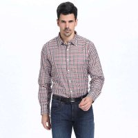 DIKENI 迪柯尼 红混格 男装休闲长袖衬衫 515211302-649
