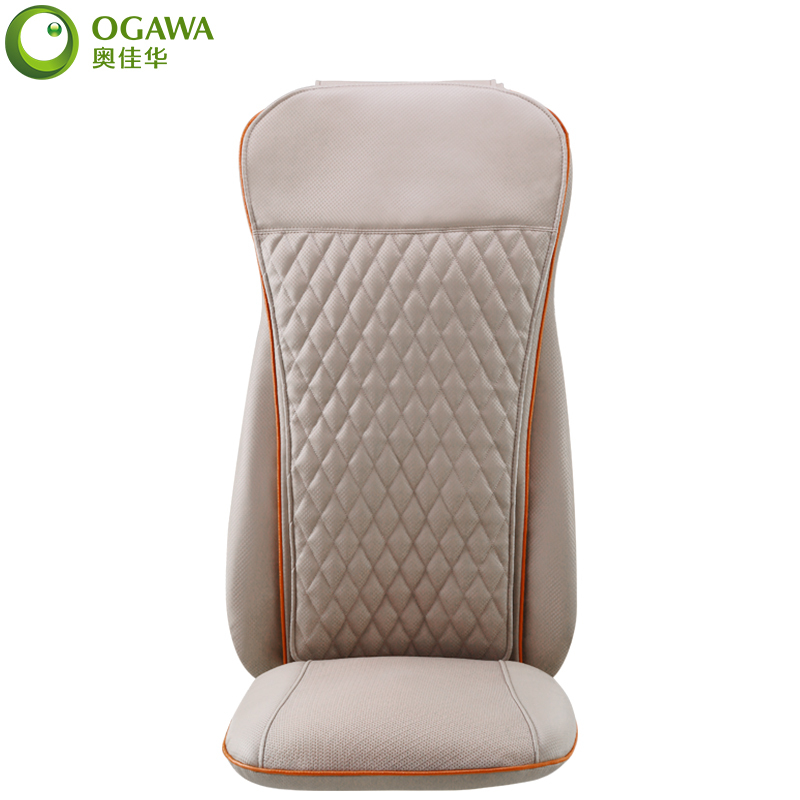 奥佳华(OGAWA)按摩垫OG-1105 米白棕 家用颈椎按摩器 智能检测按摩坐垫 背腰肩按摩北极座全身多功能按摩椅
