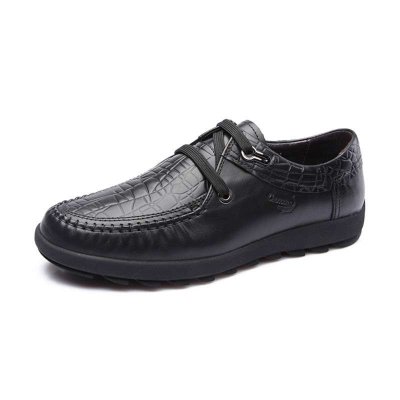 鳄鱼恤男鞋A2306172黑色牛皮商务系列单鞋