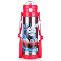 托马斯和朋友(Thomas Friends)悦趣儿童高真空不锈钢背带保温水壶500ml(透明红)52007