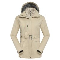哈克士卡其色女式三合一冲锋衣77001