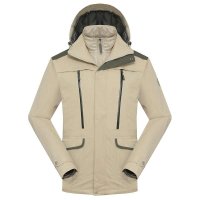 哈克士卡其色男式三合一冲锋衣88001