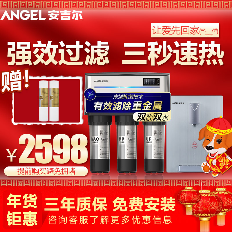 安吉尔(Angel)J1205-ROB8c反渗透纯水机+Y2317BK-K-G加热管线机套装