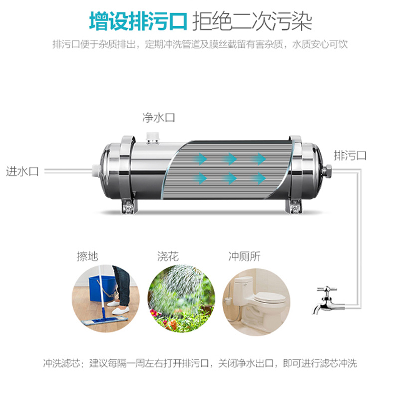 安吉尔(ANGEL)净水器全屋净水SA-UFS1000净水器家用超滤净水机 无废水不用电 中央净水机主水管1000L/H