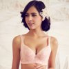 水中花正品新款刺绣夹棉薄杯调整型收副乳文胸宽肩带内衣418118