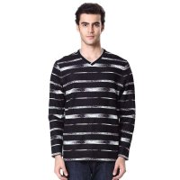 香港鳄鱼恤男装BA34618男士黑色长袖T恤