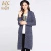 idf依迪菲2015秋装新款女长款宽松显瘦街头范开衫针织衫外套