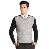 DMEOM023S红豆男装 秋冬修身V领休闲羊毛衫