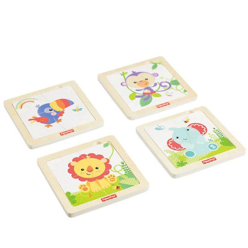 费雪大象动物拼图 4片木质拼图宝宝幼儿童木制早教益智力玩具FP7001B图片