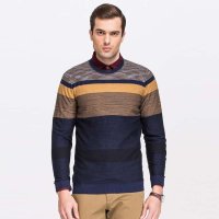 才子时尚条纹圆领修身毛衫9255E7522060