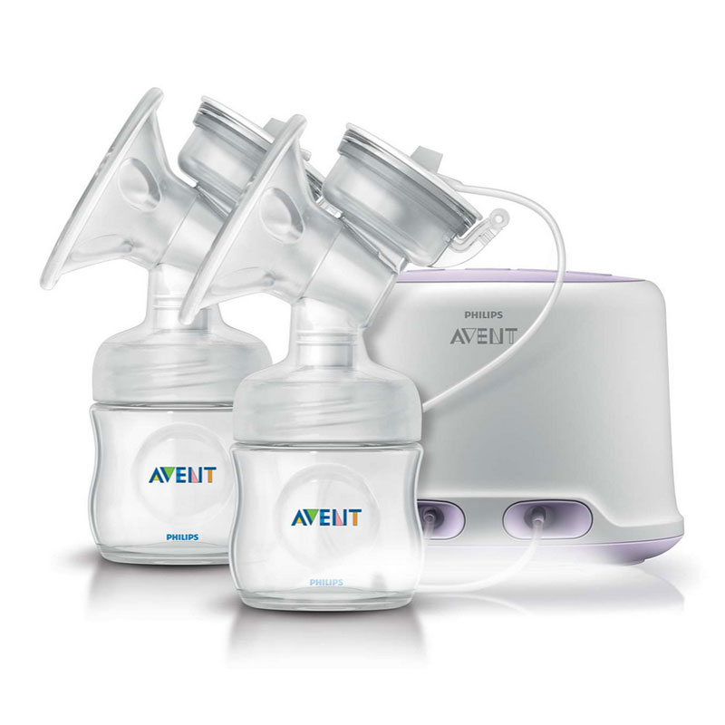 飞利浦 AVENT 吸奶器 新安怡宽口径自然原生双边电动吸乳器 英国原装进口SCF334/02