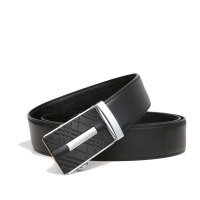 男士黑色牛皮自动扣皮带PD57黑色