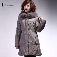 DNGR秋冬季女装时尚中长款中老年装兔毛内胆毛领尼克服外套2080