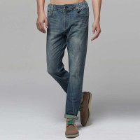 PLAYBOYJEANS 53104011 猫须高弹男士牛仔长裤子