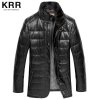 KRR002新款真皮羽绒服男水貂毛立领绵羊皮男式真皮皮衣海宁皮衣