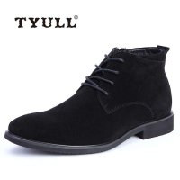 垂钓者\TYULL 男式翻毛皮尖头皮靴休闲高帮鞋