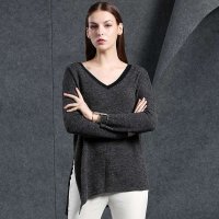 I'HAPPY海贝 欧美撞色V领长袖套头衫 E5D08A166246