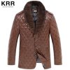 KRRY003皮羽绒真皮皮衣男 海宁真皮羽绒服 男士水貂领翻领皮外套