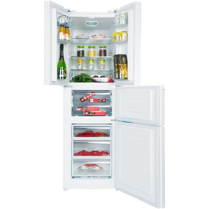 美菱(MELING) BCD-288M9BDX 288升 白色钢化玻璃面板 电脑控温 法式多门冰箱 中门软冷冻(白色)图片