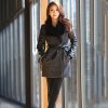 蒂妮佳 新款韩国高档品牌女装羊毛呢子皮衣女式外套 7262