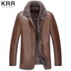 KRRK049皮毛一体真皮皮衣男 真皮羽绒服男 绵羊皮真皮外套男