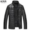 KRRK050海宁真皮皮衣男士皮草翻领绵羊皮羽绒服男装短款夹克外套