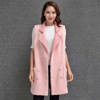 KRR S049 秋冬韩版无袖翻领兔毛外套