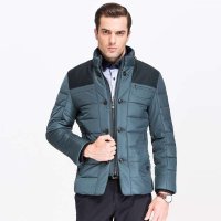 才子蓝色立领修身短款棉衣2647E0022100