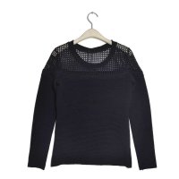 拓谷2015秋冬新款女装圆领针织长袖女t恤修身镂空女式秋冬上衣