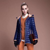 杰奥女士一衣两穿撞色中长款羽绒服