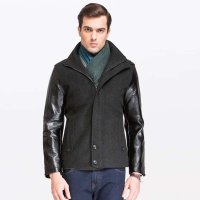 才子修身时尚拼接羊毛夹克223530322080