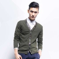 贝纳·川113116006775男士毛衣开衫毛衣 男v领 羊毛衫男开衫 