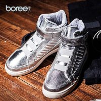 宝人(Boree) 女款细纹超纤内增高休闲鞋BRW58100