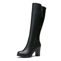 GEMEIQ/戈美其 女鞋欧美风复古圆头高跟粗跟长筒靴高筒靴子1515129B