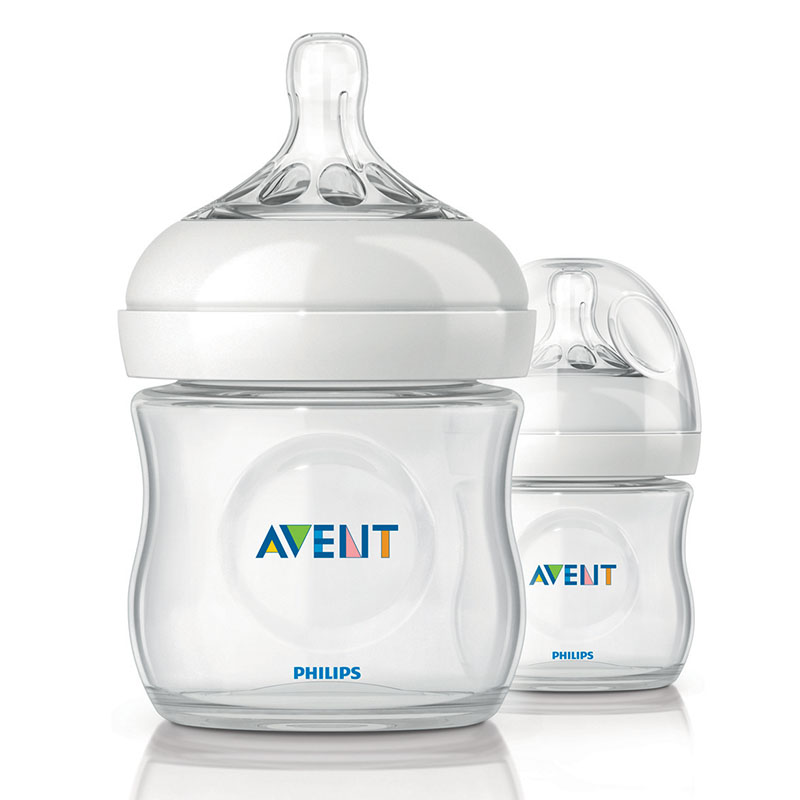 飞利浦 AVENT 新安怡宽口径自然原生系列PP奶瓶4oz/125毫升对装 SCF690/27 英国原装进口