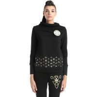 Maxtina玛仙娜2015秋冬半高领不规则图案套头衫上衣AFWCCM44黑色