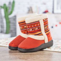 宝人(Boree) 女款铁红民族高帮棉靴93352340479