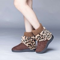 宝人(Boree) 女款棕色高帮厚毛保暖棉鞋93352320111