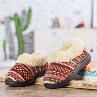 宝人(Boree) 女款棕色毛线编织民族风棉鞋93352270111