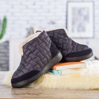 宝人(Boree) 男款灰黑软质布高帮保暖棉鞋33352400341