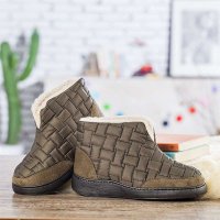 宝人(Boree)男款军绿浅军绿软质布高帮保暖棉鞋33352400483